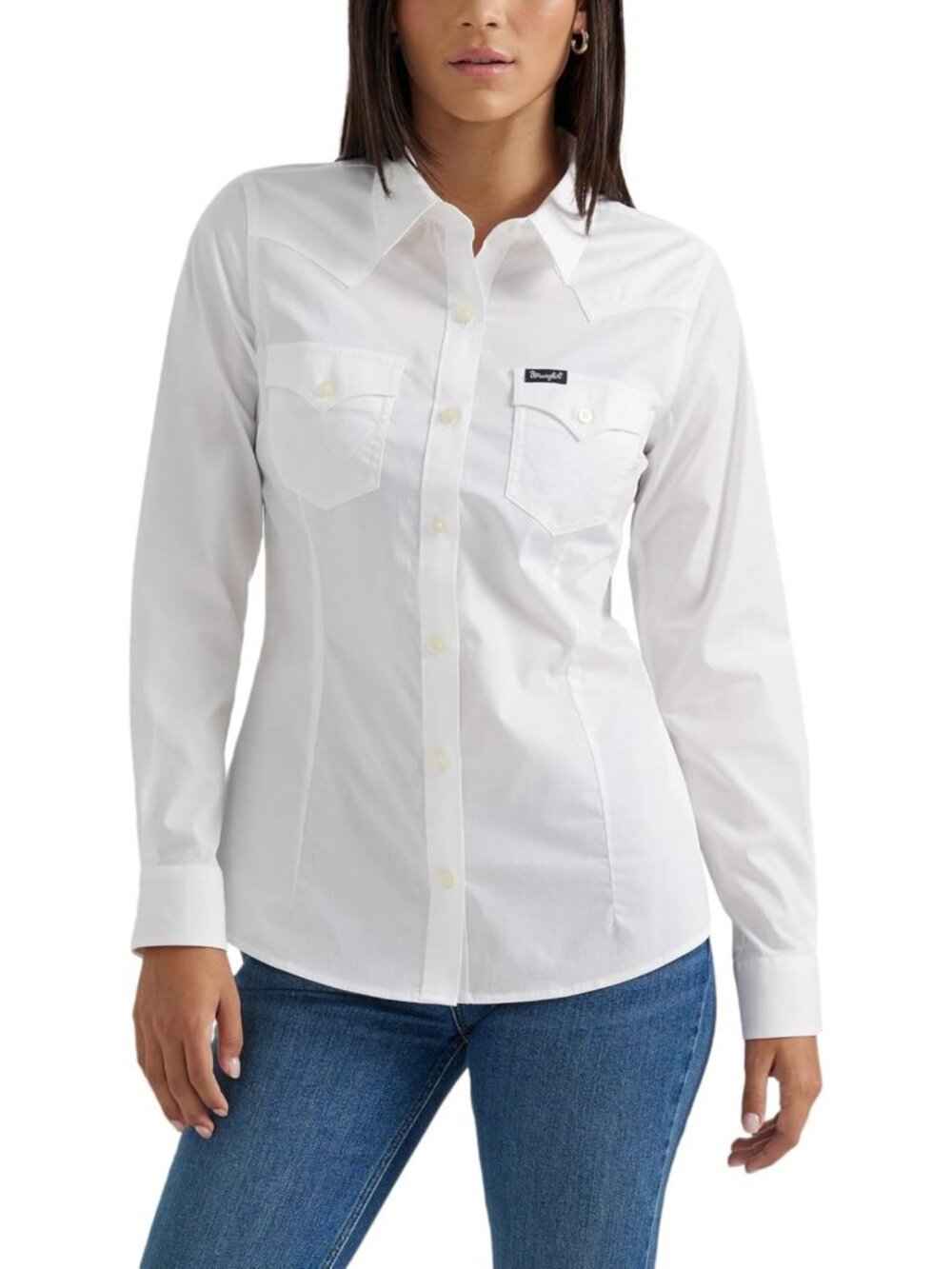 Retro Long Sleeve Cool Blue Western Shirt for Women - Stylish & Comfortable Top